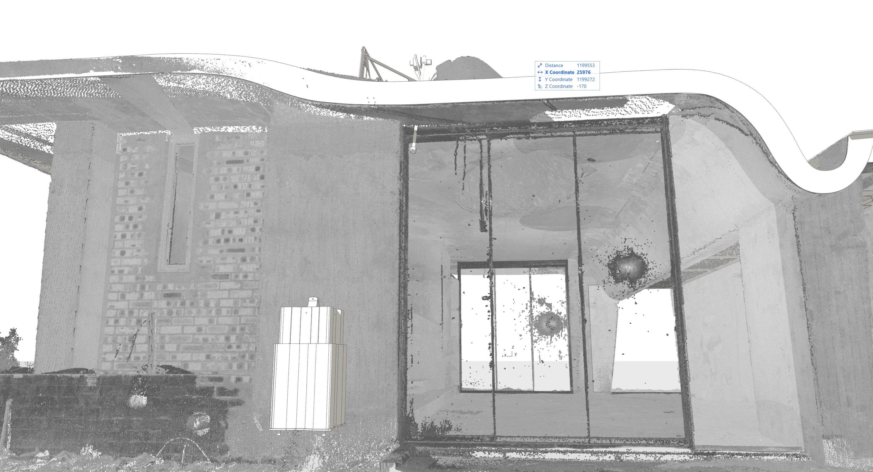 Point cloud — R62 side elevation