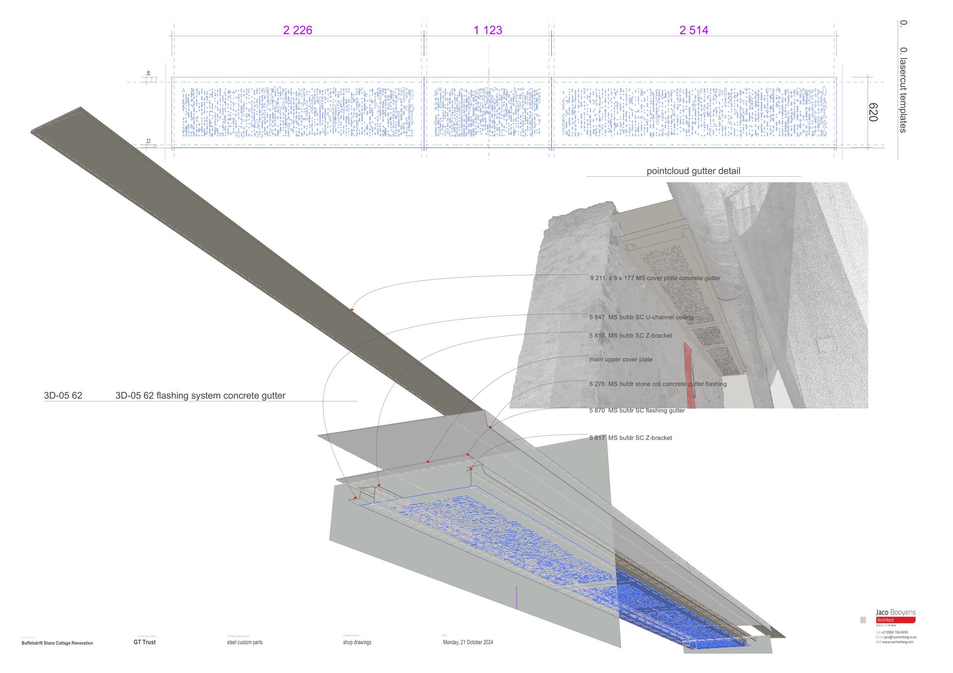 Point cloud — gutter flashing system
